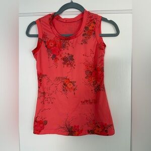 VTG Floral Salmon Sleeveless Top